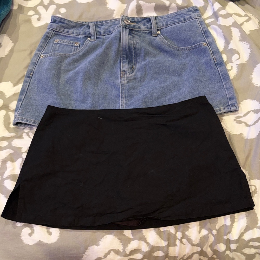 Cider Denim and Black Mini Skirt Bundle